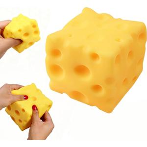 Yellow Cheese Squeeze Toy,Soft Novelty Toy, Rebounding Sensory,Help for Relax,Focus, Sensory Cheese for & Adults, Soft Novelty Rebounding Fidget Toy for Party (2.75 in)
