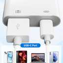 USB C to USB Camera Adapter with 30W PD Charging Port, OTG Cable Compatible with for iPhone 17/16/15 iPad Android Phone Tablet, USB 3.0 Female for Flash Drives, Keyboards, Mice, and More