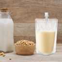 DOITOOL 50Pcs 300Ml Reusable Suction Nozzle Seal Packaging Bags Clear Plastic Drink Pouches for Soy Milk Juice Liquid Storage Portable Leakproof