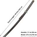 40" Plastic Black Katana Anime Samurai Sword with Gold/Blue Guard for Cosplay, Performance Props