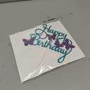 13 PCS Blue & Purple Happy Birthday Cake Toppers 3D Double-Layer Butterfly Cupcake Decorations for Birthday Parties and Baby Showers Cake Decor