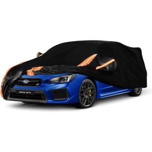 8-Layer All Weather Waterproof Car Cover Custom Fit for Subaru WRX Impreza STI 2007-2025, Lab-Verified Snow/Rain/UV Protection - Zipper Door & Storage Bag