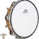 EASTROCK 8 inch Tambourine Adjustable for Adults Hand Held Plastic Tambourines Double Row Metal Jingles Percussion Musical Instrument 8 inch deep