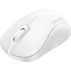 TECKNET Wireless Mouse for Laptop, 2.4GHz Computer Mouse 3 Adjustable DPI Office Cordless USB Mice with Receiver,Small to Medium Sized Hands Compatible with PC, Laptop, Desktop,Off-White