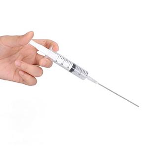 2 Pcs 10ml Ink Filling Syringe, Plastic Injector Drawing Tool with Scale, Syringe Blunt Tip Needle for Printer Cartridge
