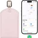 Luggage Tags Built-in Anti-Loss Tracker, Luxury Leather Luggage Tags for Suitcase, Travel Bags, Backpacks, Travel Organizer for Lost Baggage Prevention (Pink)