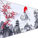 Gaming Mouse Pad Ink Pattern, 31.5x15.7 Inch Waterproof Computer Big Mousepad Non-Slip Mouse Mat Rubber Base and Stitched Edges for Game Players, Office, Study, Esports Pros, Home