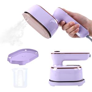 1000W Travel Steamer for Clothes, Portable 2-in-1 Handheld Steamer & Iron, 20s Fast Heat-Up, Sharp-Corner Detail Panel, Foldable 180 Handle, Compact for Home & Travel (Grape Purple)