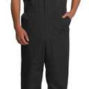 HISEA Coveralls for Men Short Sleeve, Mens Lightweight Mechanic Work Jumpsuit with Pockets, Stain & Wrinkle Resistant (Medium, Black)