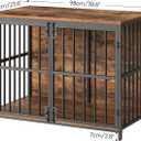 HOOBRO 38.6" Dog Crate Furniture, Wooden Dog Kennel Indoor, Heavy Duty Dog Cage for Small/Medium Dog, Decorative Side End Table, Rustic Brown and Black BF100GW03