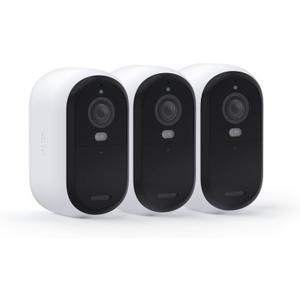 Arlo Essential Security Wireless 2K Camera with Spotlight, Indoor/Outdoor, 2nd Gen, 2-Way Audio, Color Night Vision, Motion Activation, Real Time Notifications, White, VMC3350, 3-Pack
