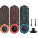 30Pcs 2inch Nylon Quick Change Sanding Discs Set, with 1/4" Holders, Die Grinder Surface Conditioning Burr Rust Paint Removal