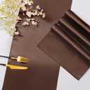 Horbaunal 12 Pack Brown Satin Table Runner 12 x 108 Inch, Smooth Table Runners for Wedding Banquets Birthday Party