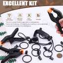 22 Packs Photography Backdrop Clips Clamps, Include 10 Curtain Ring Clips, 6 Spring Clamps, 6 Leather Background Clips Holder for Photo Studio Backdrop Background Helper Photo Clamp