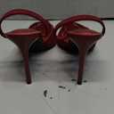 QIY Burgundy Mesh Kitten Heels for Women 4 Inch Stiletto High Heeled Mules for Women Heels 2026 Pointy Closed Toe Heel Slingback Slides Slip On Pumps Women's Cute Strappy Sandals Size 8.5