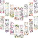 Zonon 48 Pcs Bible Verse Magnetic Bookmarks, Inspirational Scripture Christian Book Markers Religious Motivational Encouragement Flower Page Clips Presents for School Supplies(Floral Style)