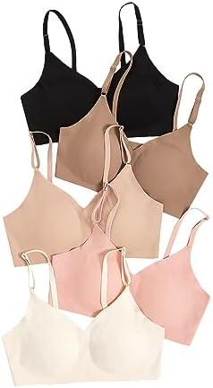 Verdusa Women's 5Pack Padded Seamless Bralettes Bra Camisole Top (Small)