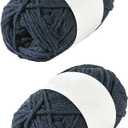 200g Crochet Bag Cord Hollow Cotton Thread Braided Macrame Cord DIY Knit Hat Beach Bag Material (Navy Blue)