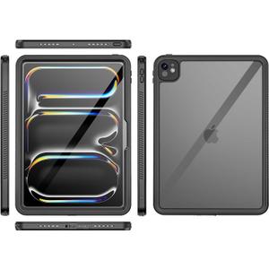 Sahara - Oasis Series Waterproof Case for iPad Pro 11" (M4 2024/M5 2025), Clear/Black