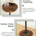 CHOEZON Drink Table, Small Round Side Table for Small Spaces, Thickened Base End Table, for Living Room, Bedroom, Rustic Brown and Black TBZ30BF