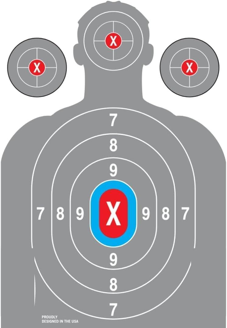 Heavy Duty Shooting Targets Paper - Targets for Shooting Range - Indoors & Outdoor Targets for Shooting Rifle - Gun Range Targets for Pistol Shooting - Handgun Shooting Range Accessories. (GREY)