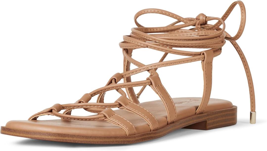 The Drop Women's Haven Lace Up Gladiator Sandal (7.5, Doe Tan)