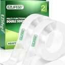 EZlifego Double Sided Tape Heavy Duty(Extra Large, Pack of 2, Total 396 Inch), Nano Double Sided Adhesive Tape, Clear Mounting Tape Picture Hanging Strips, Removable Wall Tape Sticky Poster Tape Decor