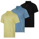Real Essentials 3 Pack: Mens Jersey Cotton Short Sleeve Polo Shirt, Size XL