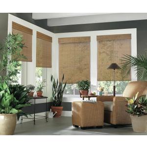 Cordless Bamboo Roman Shades, 24" W x 48" H, Natural Pearly White
