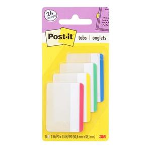 Post-it Tabs, 2 in, Lined, Assorted Primary Colors 3 Pack
