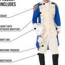 Morph George Washington Costume For Adults With Wig - Colonial Mens Costume - Historical Dress Up Outfit (Large)