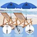 Beach Chair Umbrella with Adjustable Clamp & Solar Fan, UPF 50+