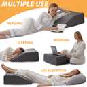 Bedluxe Leg Elevation Pillows, Leg Pillows for Sleeping, Cooling Gel Memory Foam Top, Wedge Pillow for Legs, Leg Wedges for Circulation, Swelling, After Surgery - Removable Cover (8 Inch, Dark Grey)