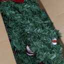 9 FT LED Christmas Garland, Multi-Function with 50 Warm White Multi-Color Lights, Battery Opreated Christmas Decor Timer Home Mantle Stairs Railing Fireplace Outdoor Indoor Wall (Green RED 9FT)