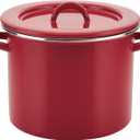 Rachael Ray Create Delicious Stock Pot/Stockpot with Lid - 12 Quart, Red
