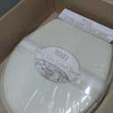 J&V Textiles Soft Round Toilet Seat With Easy Clean & Change Hinge, Padded (Beige)*