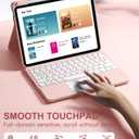 Harvopu Compatible with iPad Air 11 Inch & Air 5th/ Air 4th Generation Case with Keyboard - Multi-Touch Trackpad, 7-Color Backlit, Detachable Folio Keyboard Cover for Air 11-inch M4/M3/M2 (Light Pink)