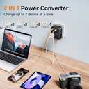 2000W Voltage Converter US to Europe, 220V to 110V Converter for Hair Dryer, 7-in-1 European Travel Plug Adapter with 3AC/2USB-A/2USB-C (Black)