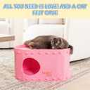 Tess & Liza Felt Cat Cave  Cozy Hideaway for Cats & Kittens | Eco-Friendly Felt Cat House | Durable & Spacious Cat Bed for Large Cats | Stylish Indoor Pet Furniture by Snarky Pets Blue (Medium)