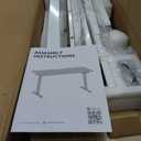 FEZIBO Standing Desk, 48 × 24 Inches Electric Height Adjustable, Sit and Stand Up, Computer Office Desk with Splice Board, White Frame/Maple TOP, 48x24