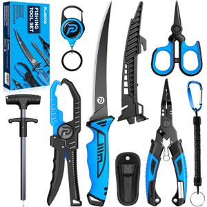 PLUSINNO Fishing Gear, Fishing Tools, Fishing Accessories, Corrosion Resistant Fishing Pliers Kit, Fishing Knife, Floating Fish Lip Gripper Fishing Gifts for Men, Gifts for Fishermen