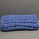 Chunky Knit Throw Blanket, 30''*40'' Knitted Throw Chenille Yarn for Bed Couch, Handmade Light Blue Crochet Big Thick Blanket, Machine Washable Cute Comfy Blanket for Home Decor