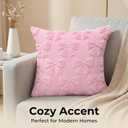Pink Bow Pillow Covers 18x18 Inch Set of 3 Cute Bowknot Throw Pillow Cover Soft Plush Cushion Covers Aesthetic Pillowcase for Coquette Room Decor