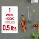 Command Small Clear Wire Toggle Hooks, 40 Wall Hook and 48 Strips, Damage-Free Hanging with Adhesive, Great for Hanging, Organization and Storage, Holds up to 0.5 lb