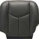 SecosAutoparts Driver Side Bottom Dark Gray# 692/69i Replacement Leather Seat Cover Compatible with Chevy Silverado Avalanche Tahoe Suburban GMC Sierra Yukon 2003 2004 2005 2006 (Black)