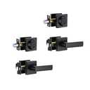 NCSEN 2 Pack Exterior Door Lock with Single Deadbolt, Heavy Duty Black Door Handles, Aged Bronze Door Locks for Front Door