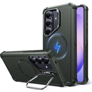 ESR for Samsung Galaxy S26 Ultra Phone Case with Stash Stand, 7X Military-Grade Drop Protection, Shock-Absorbing Rugged Cover, Compatible with MagSafe Accessories, Cyber Series, Pine Green