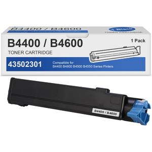 B4600/B4400 Toner Cartridges 1 Pack: Compatible 43502301 Toner Cartridge Replacement for OKI B4400 B4600 B4500 B4550 Series Printer
