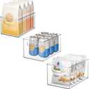 iDesign Clear Plastic Nesting Storage Bins, Set of 3, Space-Saving Organizers for Kitchen or Pantry