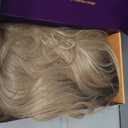 KOME Dirty Blonde 13×4 Layered Wave Synthetic Lace Front Wig 26in, Old Money Brunette Highlights Wigs, Glueless Wig, Daily Use, Beginner Friendly Wig, Realistic Hairline, Soft, Butterfly Cut Wig